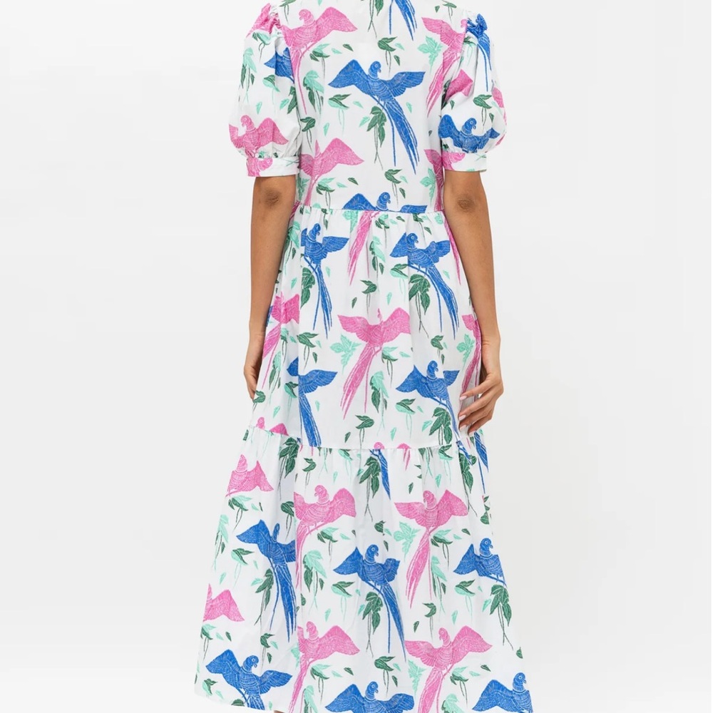 Colorful Bird Print Maxi Dress - Picture 3 of 4